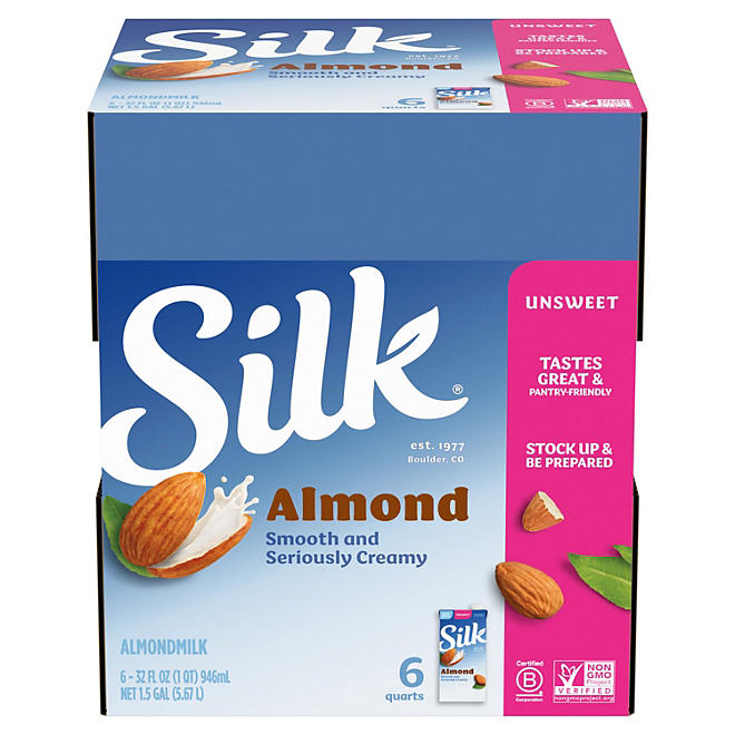 Unsweetened Almond Milk, 32 oz, 6 pk