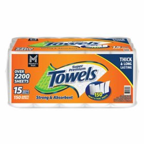 2-Ply Paper Towels, 15 rolls, 150 sheets/roll