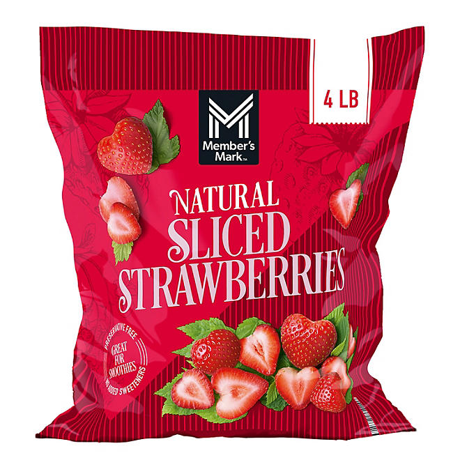 Frozen Natural Sliced Strawberries, 4 lbs