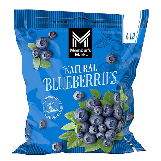 Frozen Natural Blueberries, 4 lbs