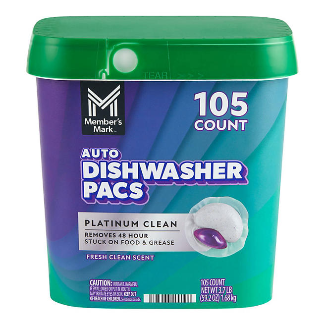 Dishwasher Pacs, Fresh Clean, 105 ct