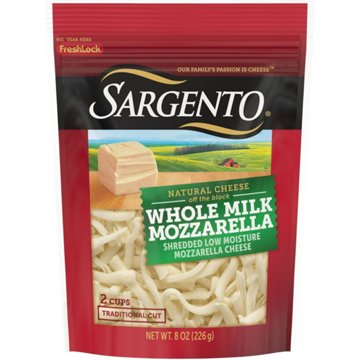 Sargento Whole Milk Mozzarella Shredded Cheese, 8 oz