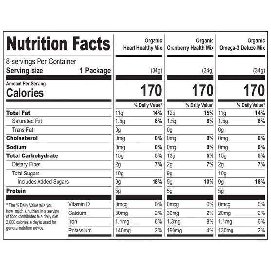 Nature’s Garden Mezcla de frutos secos ecológica en packs individuales, 1.2 oz