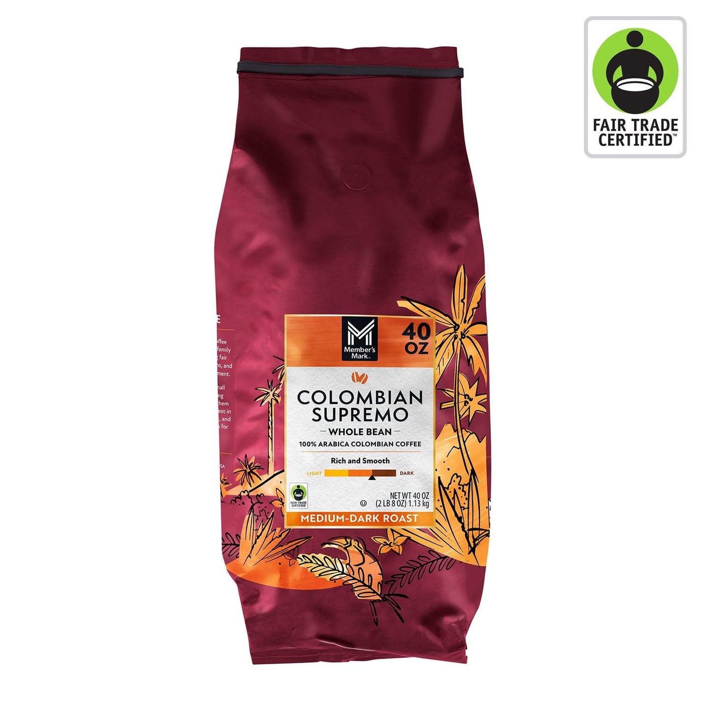 Member's Mark Colombian Supremo Whole Bean Coffee, 40 oz