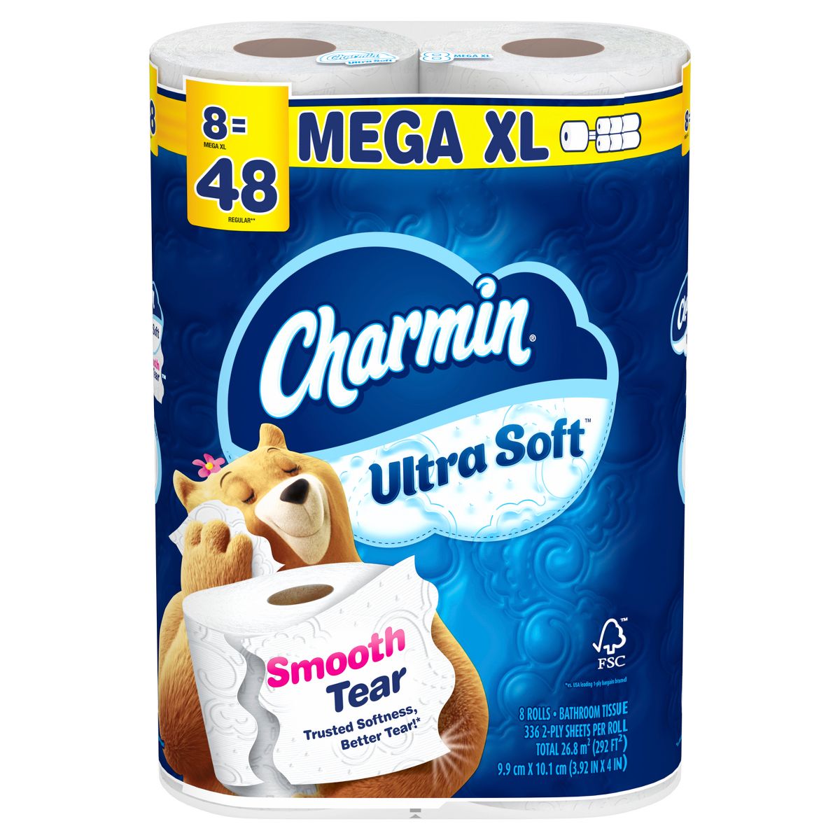 Papel higiénico ultra suave de 2 capas, 8 rollos