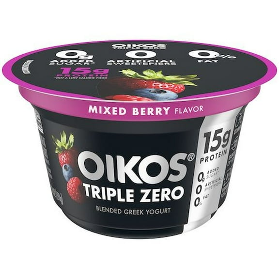 Oikos Triple Zero yogur griego mezclado sin grasa, 5.3 oz