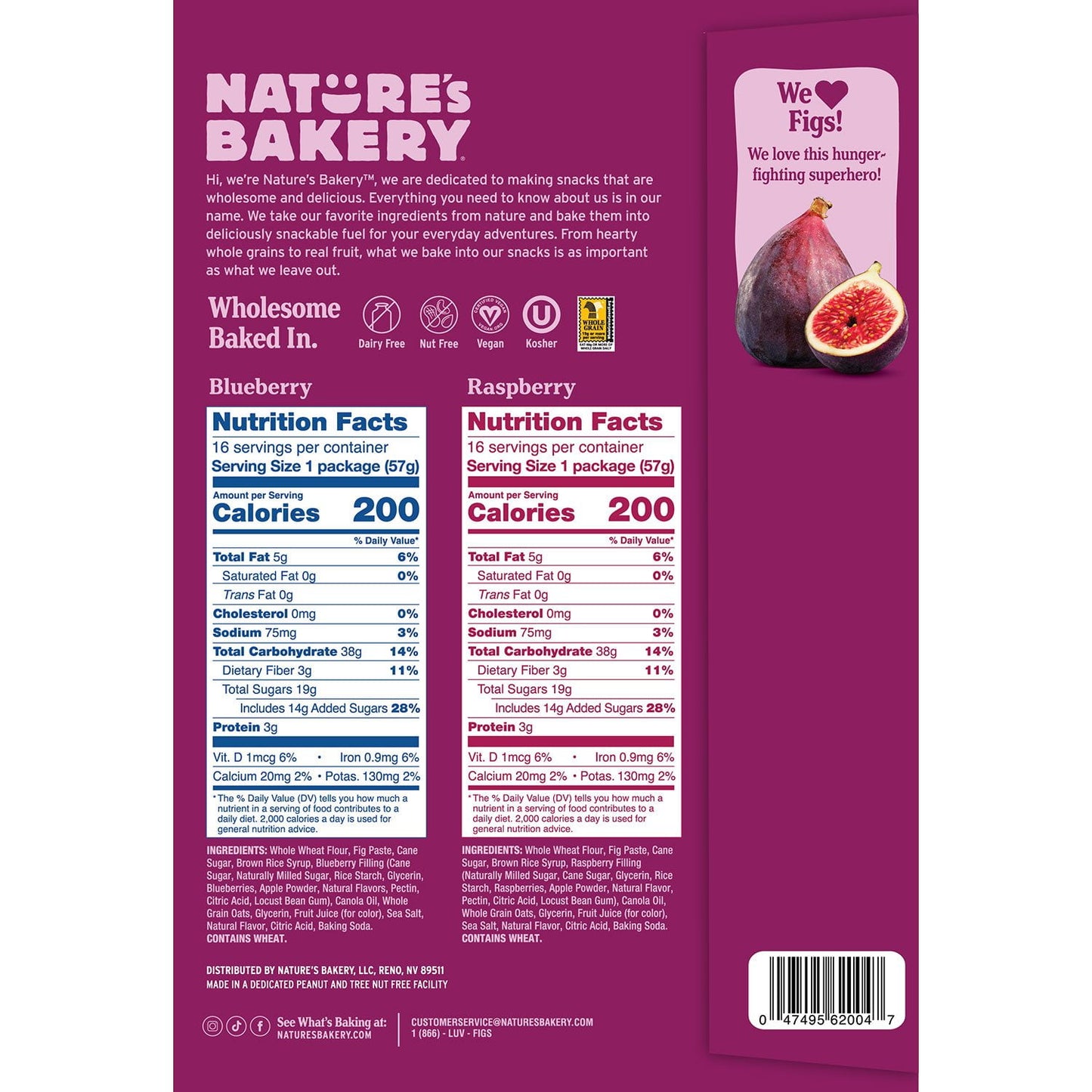 Paquete variado de barras de higo Nature's Bakery, 2 oz