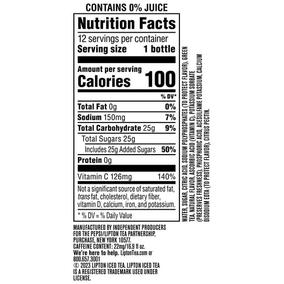 Lipton Green Tea Citrus Iced Tea, 16.9 fl oz