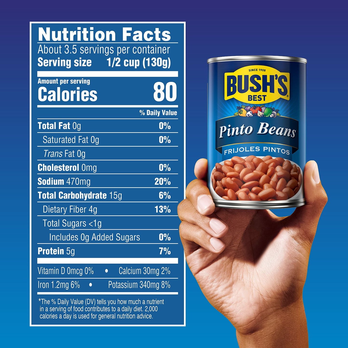 Frijoles pintos de Bush, 16 oz