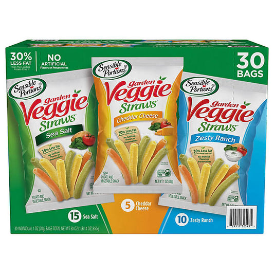 Garden Veggie Straw, Variety Pack, 30 pk.