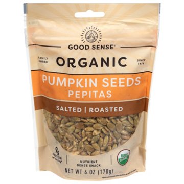 Good Sense Organic Pumpkin Seeds - Salted & Roasted, 6 oz