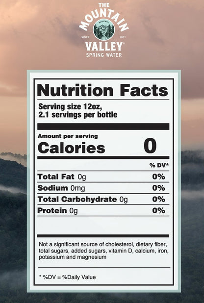 Agua de manantial sin gas Mountain Valley Spring, 750 ml
