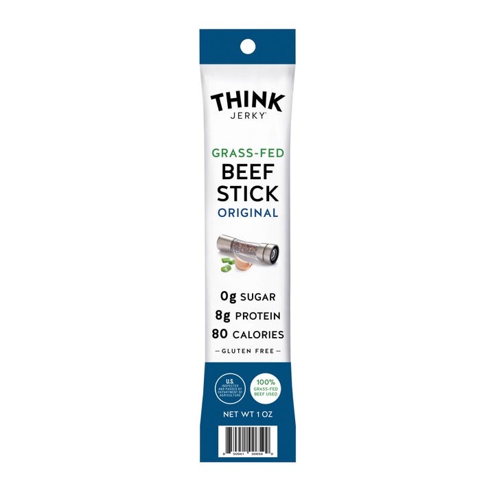 Think Jerky Palitos de carne de res alimentada con pasto, 1 oz