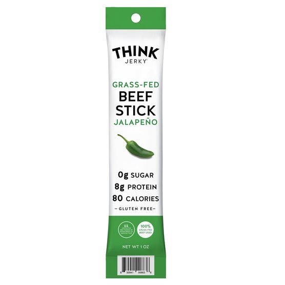 Think Jerky Palitos de carne de res alimentada con pasto, 1 oz