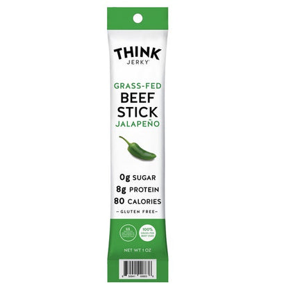 Think Jerky Palitos de carne de res alimentada con pasto, 1 oz