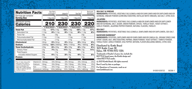 Papas fritas Kettle Chip, 1.5 oz