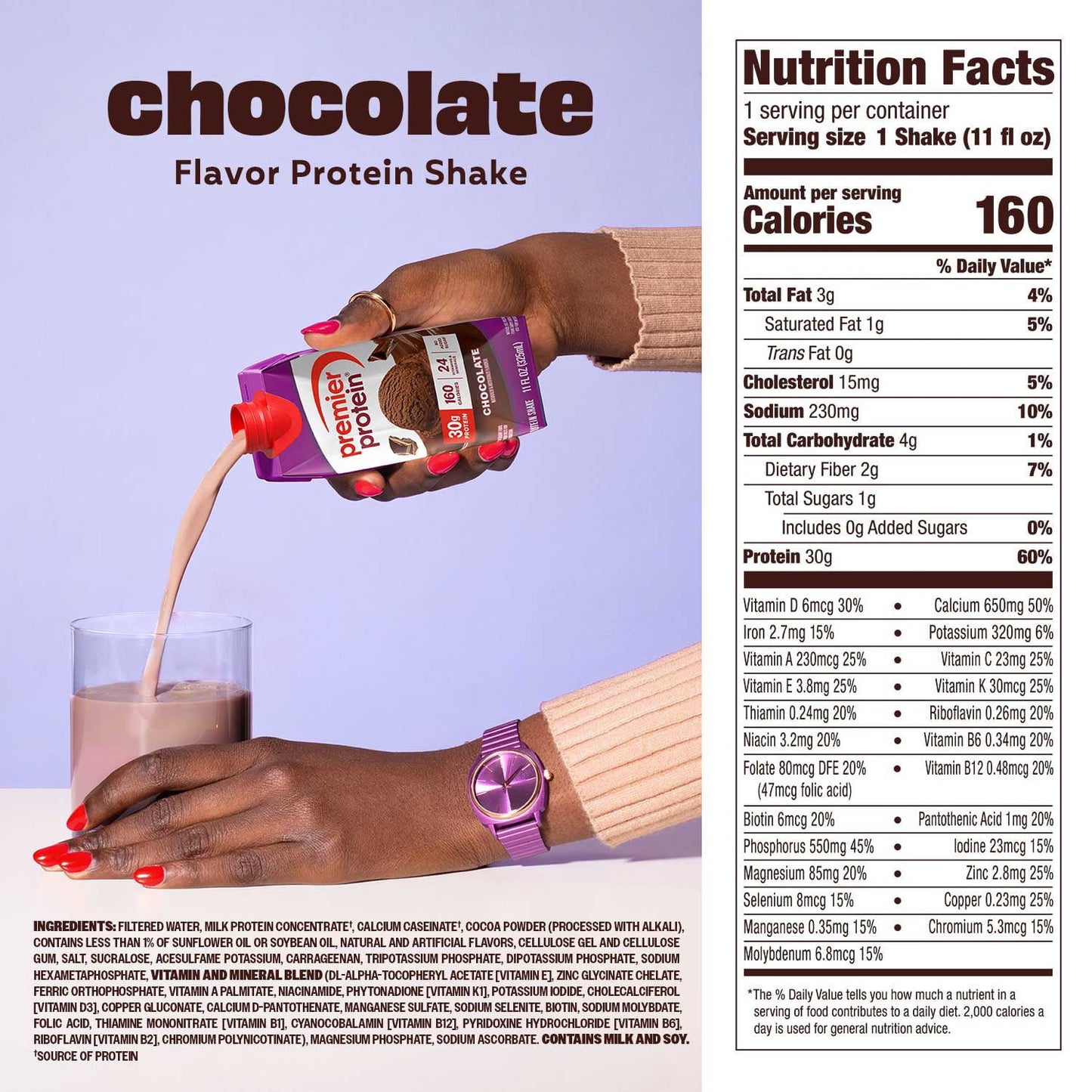 Batido de proteína Premier Protein de 30 g, sabor chocolate, 325 ml