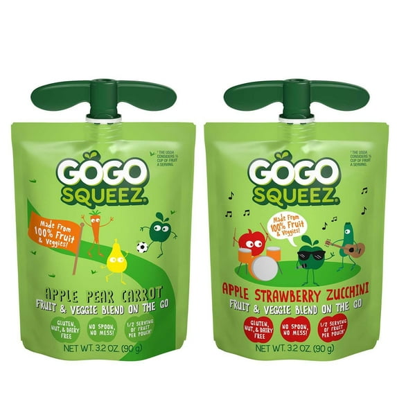 GoGo SqueeZ Fruit & VeggieZ Applesauce Pouches, 3.2 oz