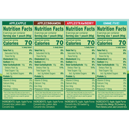 Bolsitas de puré de manzana GoGo SqueeZ, 3.2 oz