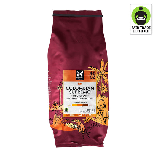 Café en Grano Entero Member's Mark Colombiano Supremo, 40 oz