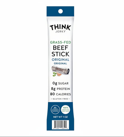 Think Jerky Palitos de carne de res alimentada con pasto, 1 oz
