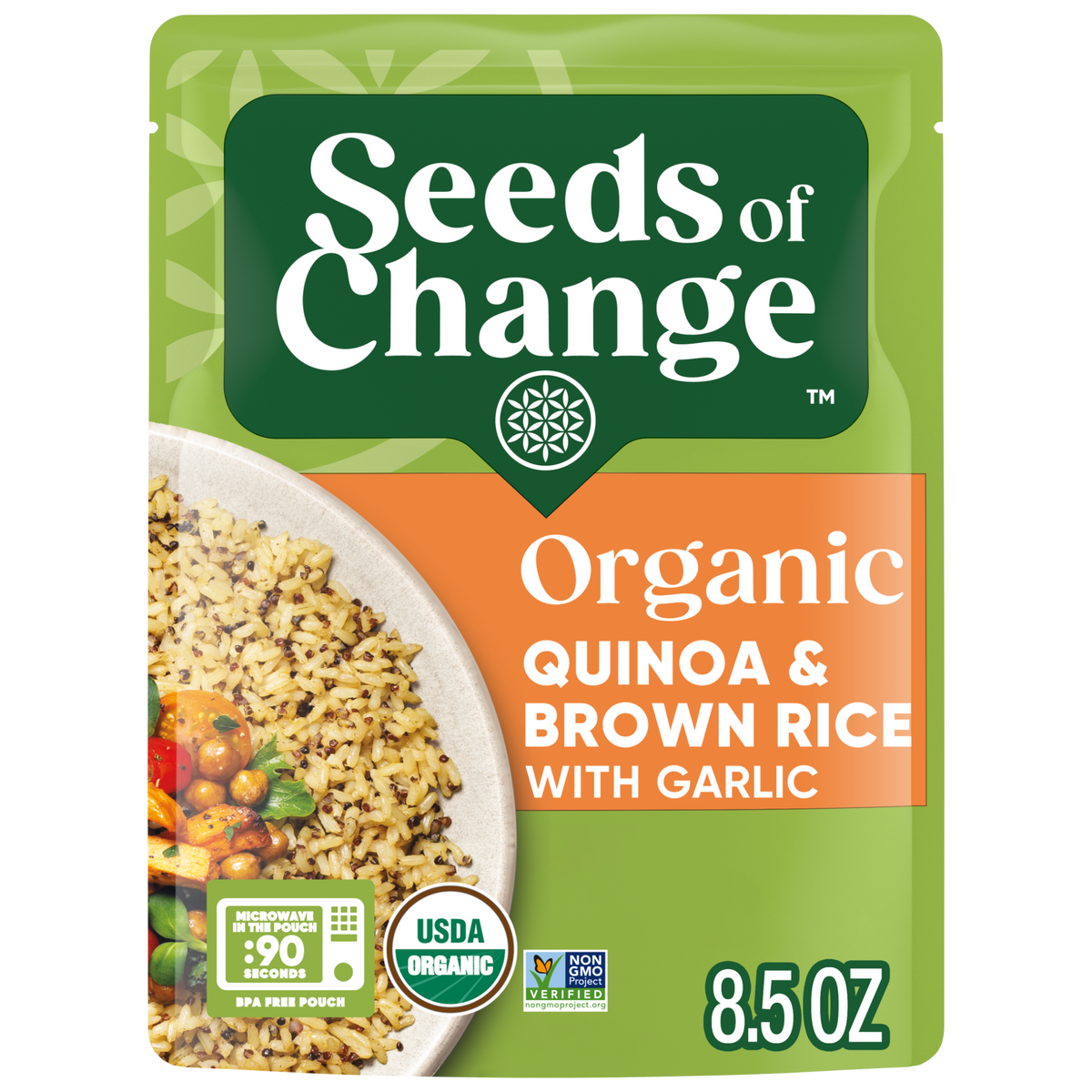 Seeds of Change Organic Quinoa and Brown Rice with Garlic & Lentils, 2 Pack