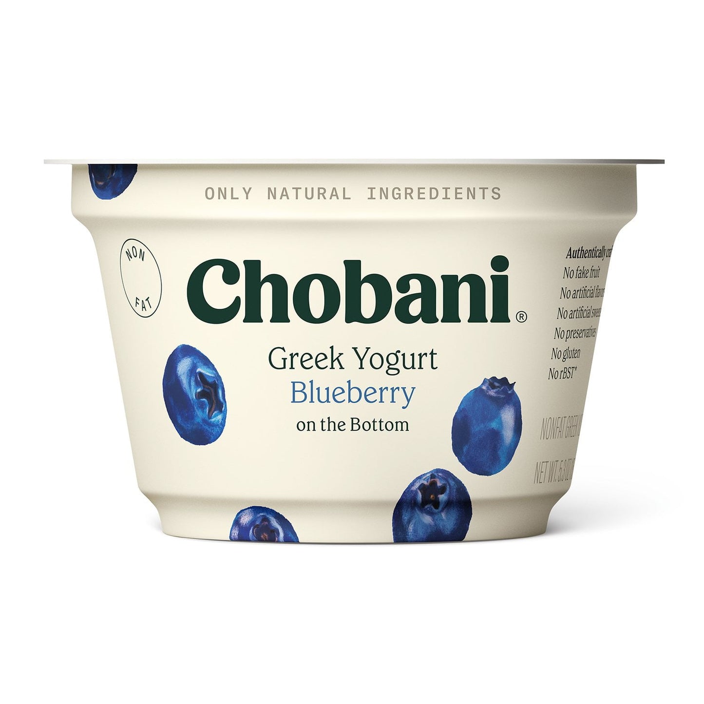 Yogur griego sin grasa Chobani con fruta en el fondo, 150 g