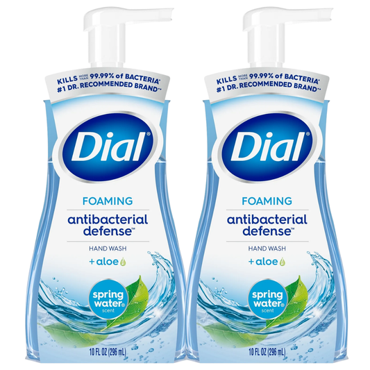 Dial Antibacterial Foaming Hand Soap, Spring Water, 7.5 fl oz, 2 Pack