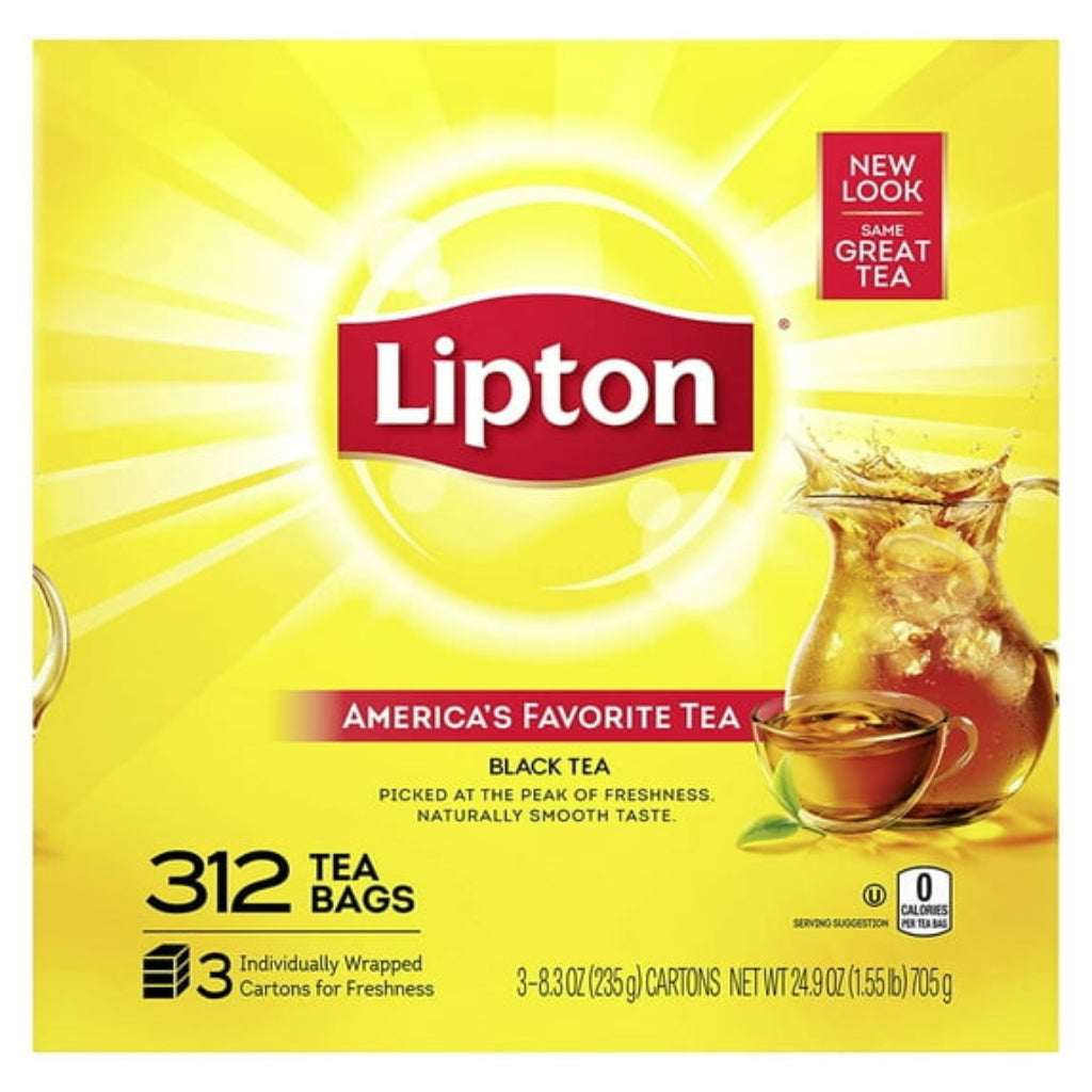 Bolsitas de té Lipton, té negro, 312 unidades