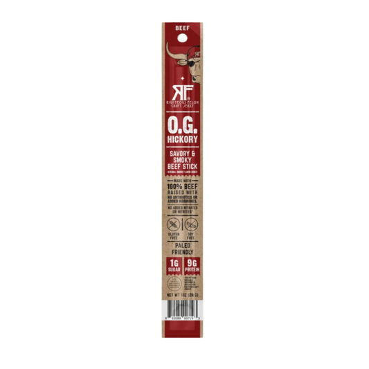 Righteous Felon Craft Jerky Palitos de carne de res Hickory, 1 oz