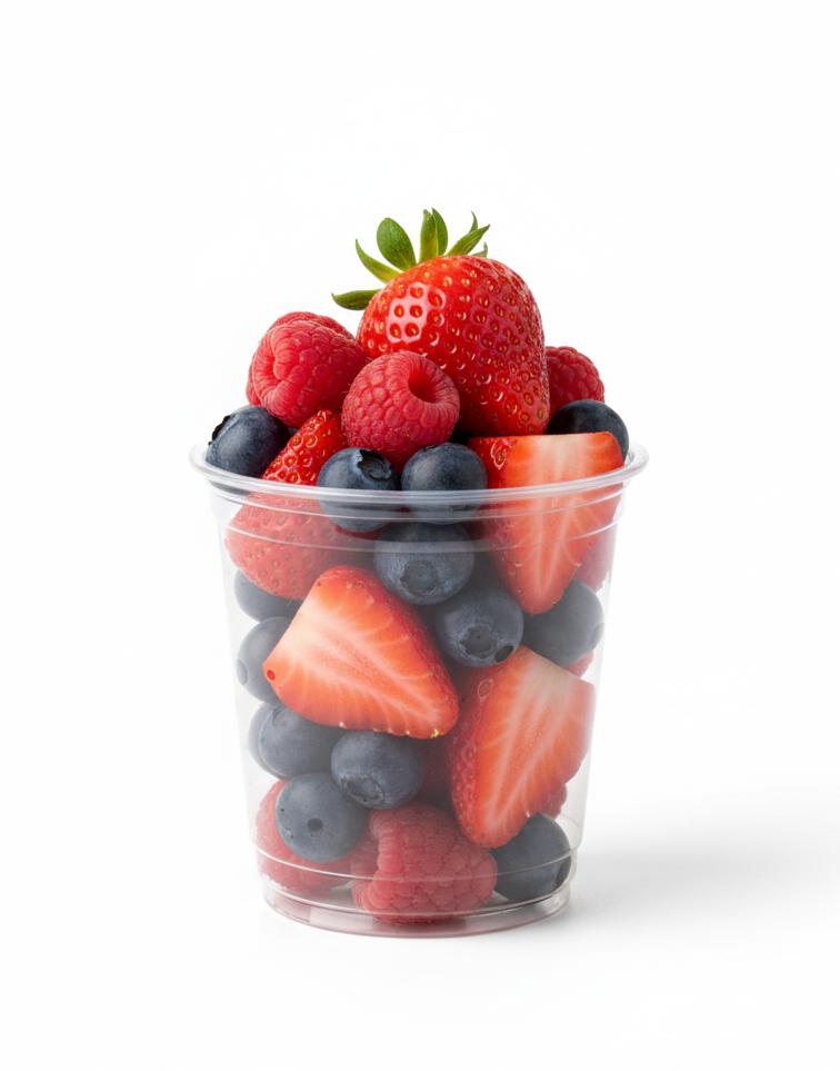 Vaso de frutos rojos variados, 8 oz