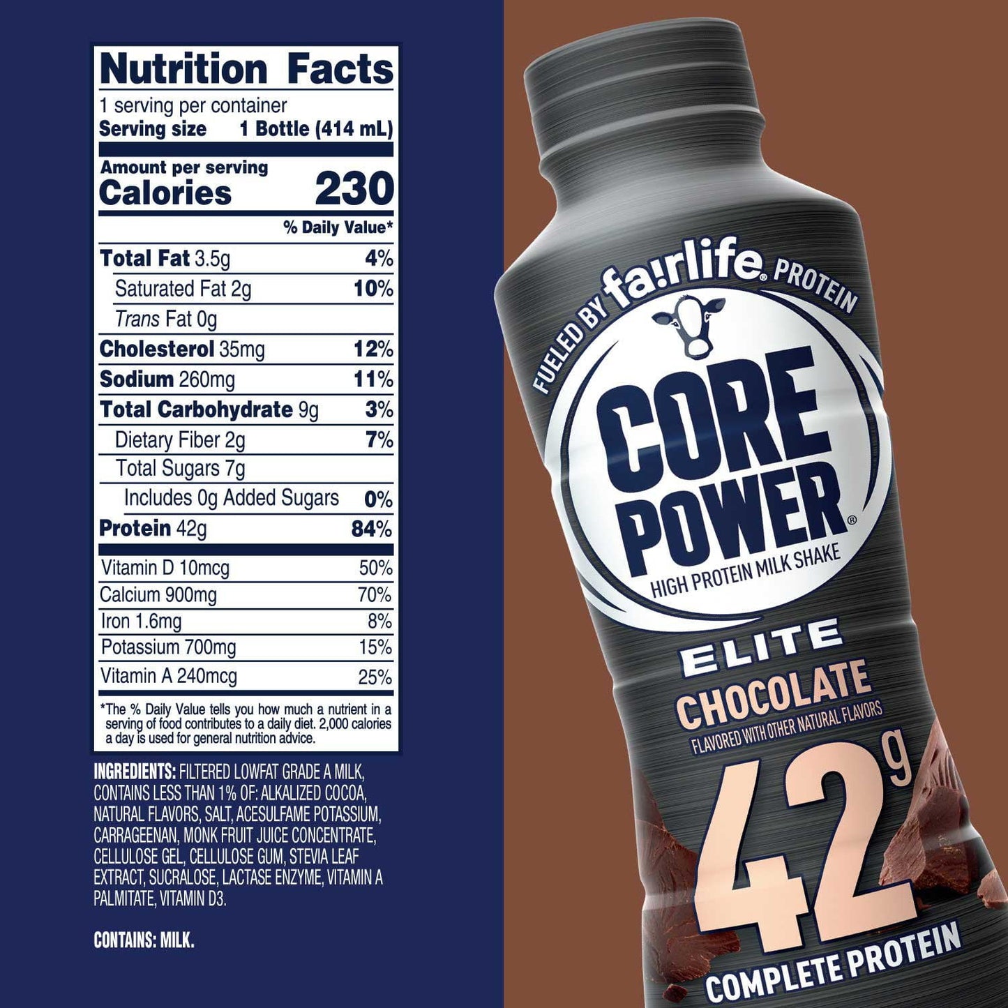 Fairlife Core Power Elite 42g Chocolate Protein Shake, 14 fl oz