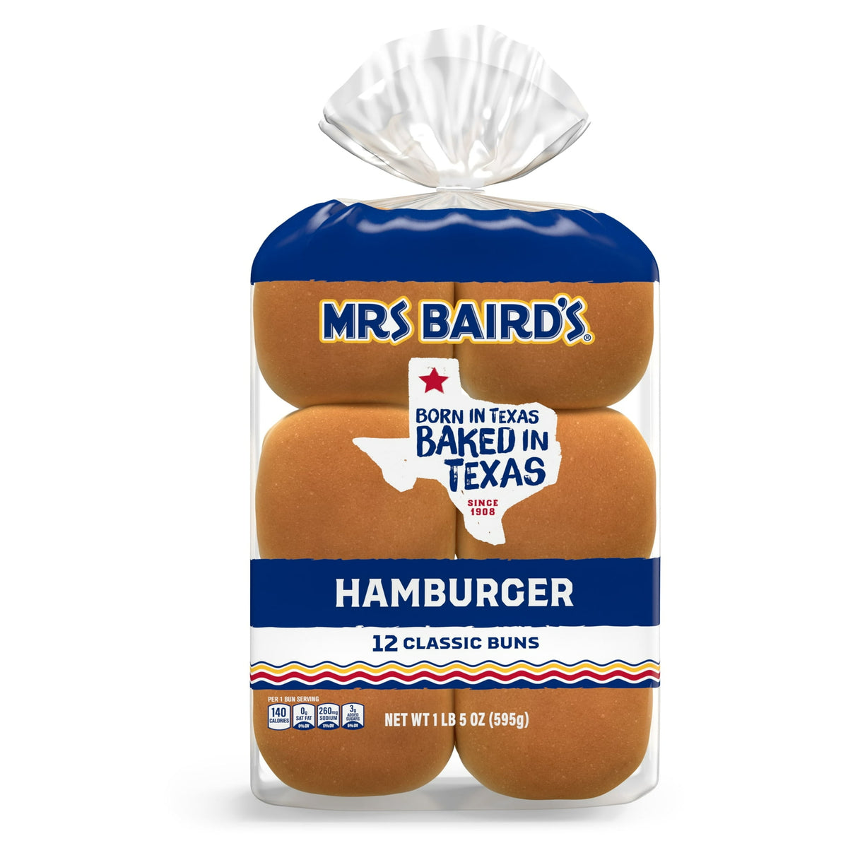Mrs. Baird's Classic Hamburger Buns, 12 count