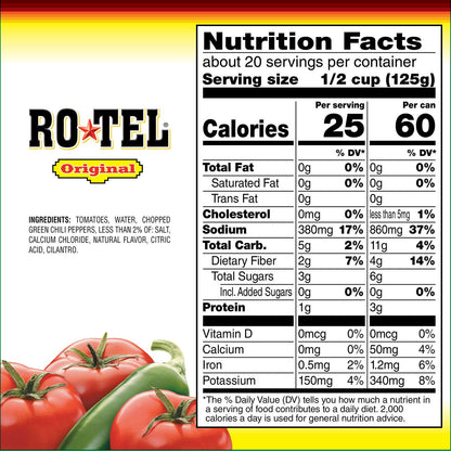 Tomates en cubitos y chiles verdes Ro-Tel, 10 oz