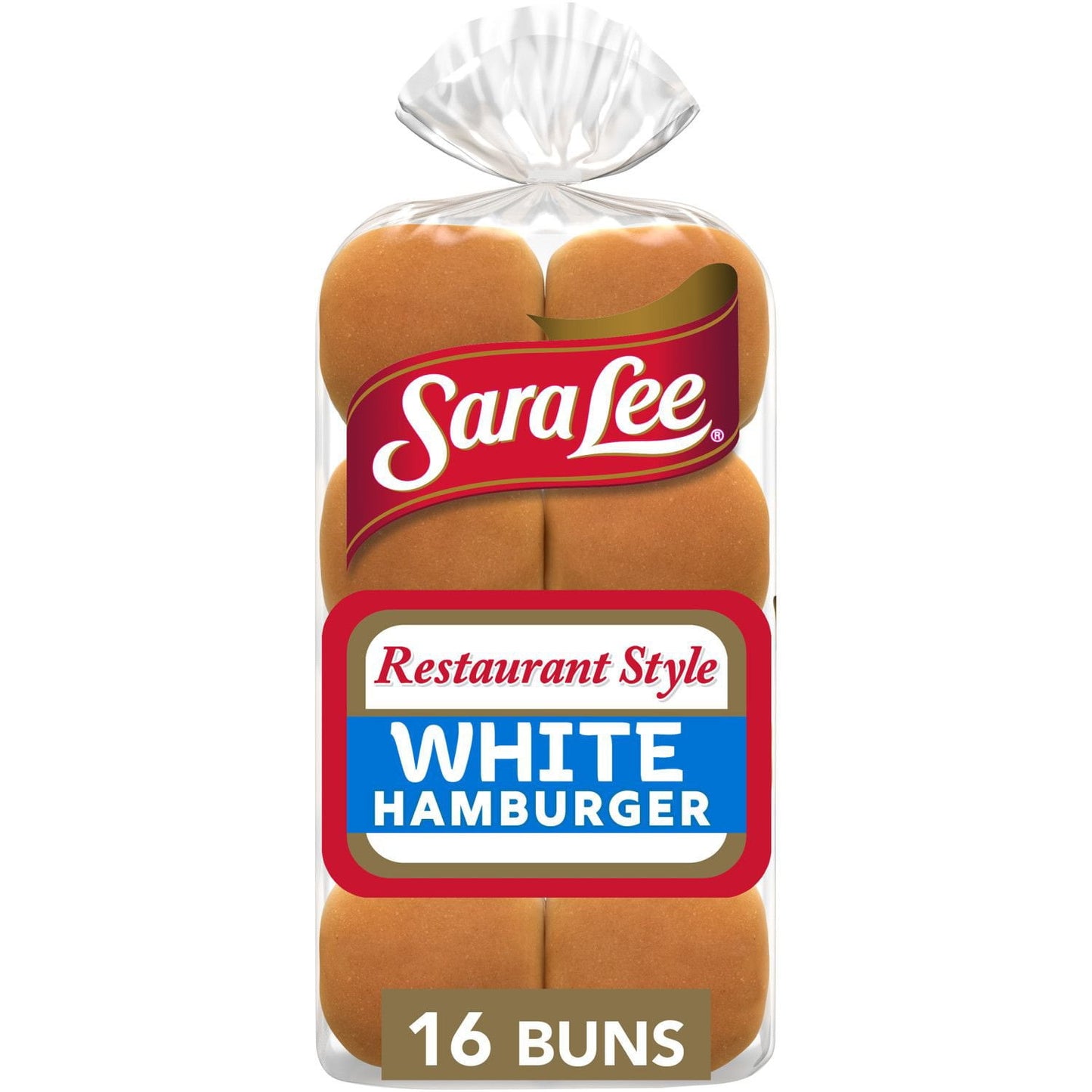 Sara Lee Restaurant Style White Hamburger Buns, 16 ct