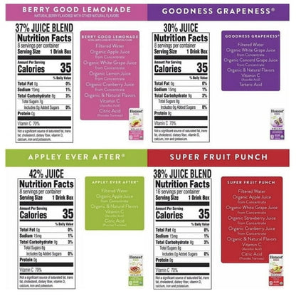 Honest Kids Paquete Surtido de Bebidas de Jugo Orgánico, 6 fl oz