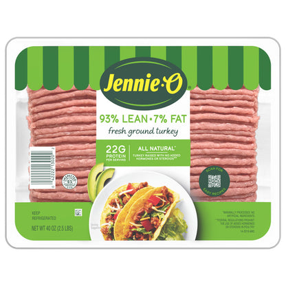 Carne molida de pavo, 93 % magra, 7 % grasa, 2,5 libras