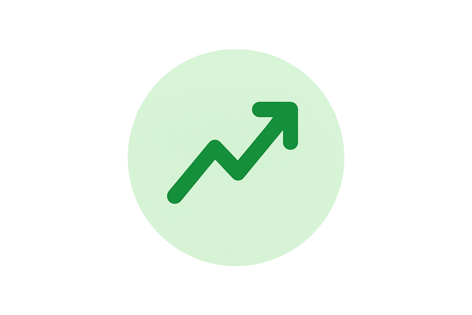 Trending up button with Icon background: #f0fdf4 and Icon color: #16a34a
Circle dimensions: (64px × 64px)
