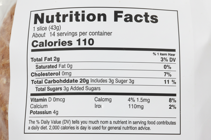 wheat bread nutrition fact